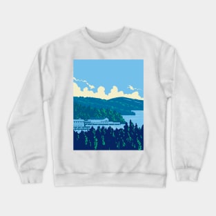 Weirs Beach on Lake Winnipesaukee in Lakes Region of New Hampshire USA WPA Art Poster Crewneck Sweatshirt